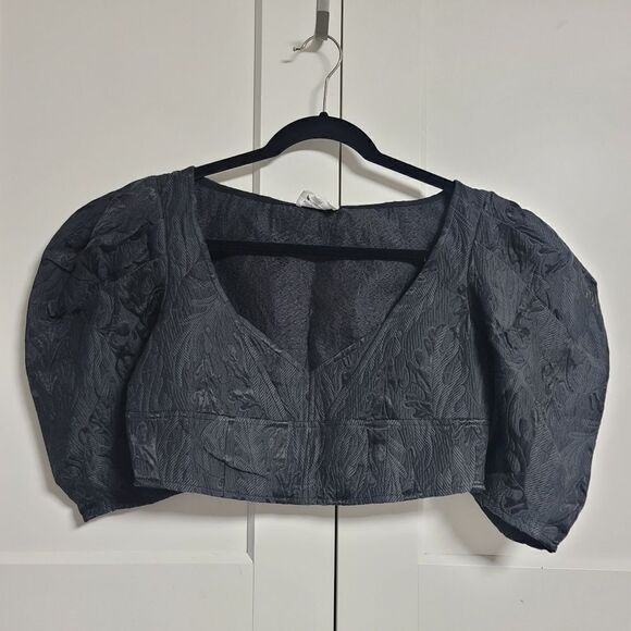 Who What Wear Div cropped puff sleeve top, medium - Picture 2 of 11
